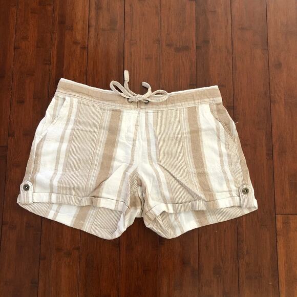 Per Se LARGE Delaney Striped Linen Blend Short - Stitch Fix Elastic Waist - Picture 6 of 6